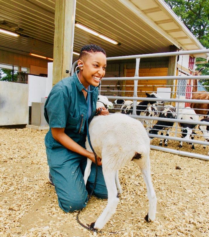Cora Evans pictured with a goat